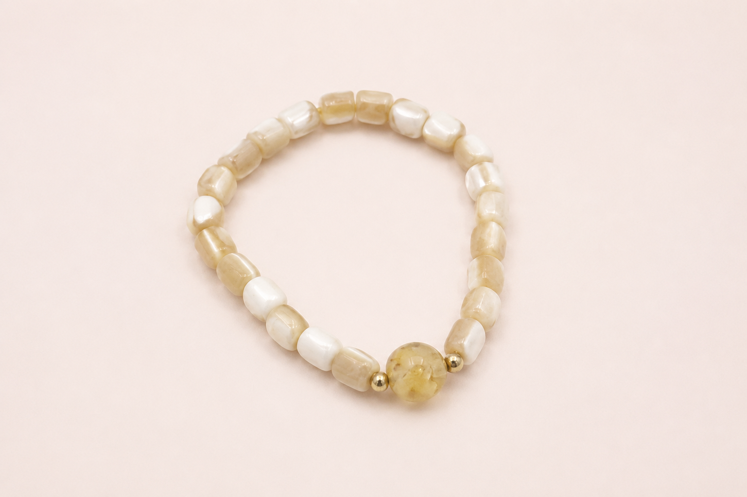 Pulseira madrepérola e citrino